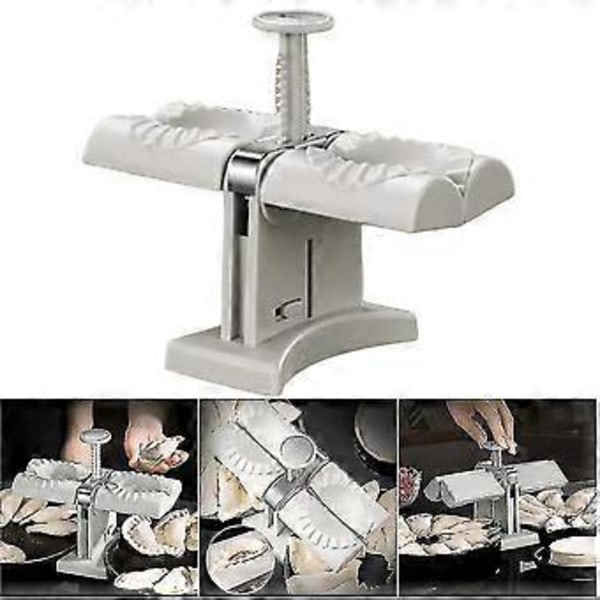 Zk- Dubbelhuvud Automatisk Dumpling Maker Ravioli Pressform Tillverkningsverktyg för Hushåll
