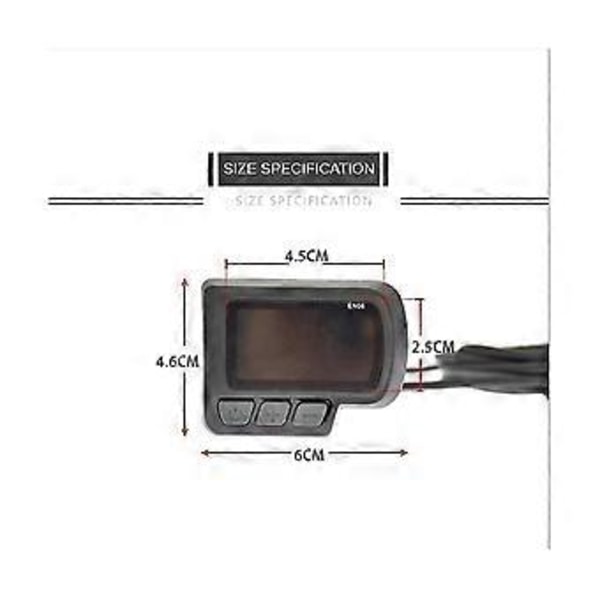 24v 36v 48v Elektrisk Sykkel En06 Display /vanntett 5pin Plugg LCD Skjerm for Ebike Deler