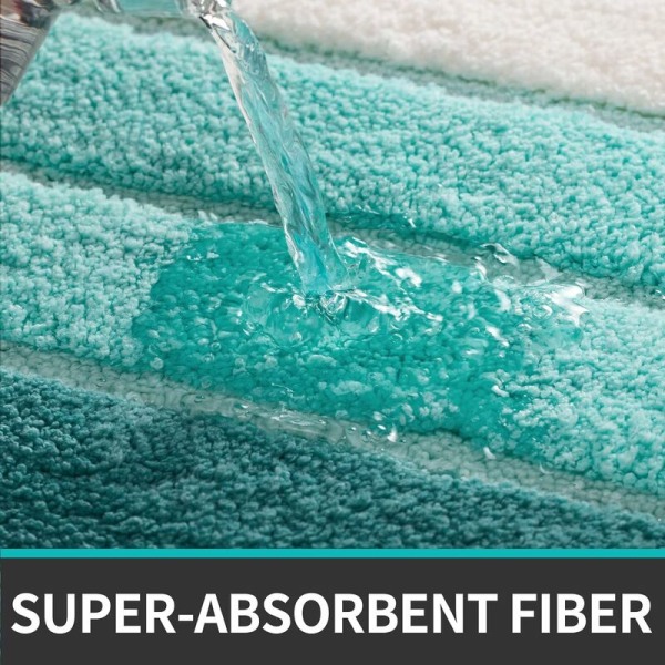 Blødt og absorberende bademåtte 40x60cm Brusebadsmåtte Skridsikker Moderne Maskinvaskbar Grøn