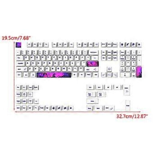 130 Tangenter Cherry Profil Keycap PBT DYE-SUB Elektronisk Spel Keycap Set För GK61/64/68/84/980 Mekaniskt Tangentbord