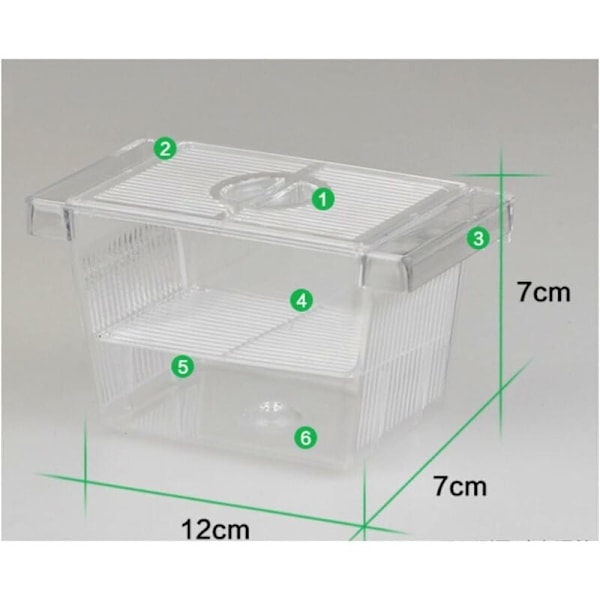Flydende redekasse 2 i 1 akvarium avlsfisk rugekasse (12 x 7 x 7 cm) - Fei Yu