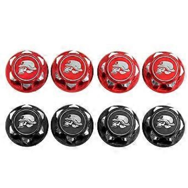 4 stk 17mm M12 Metall Hjul Hex Mutter Deksel for 1/7 Motor KM RC Bil Arrma Mojave Oppgraderingsdeler, Svart