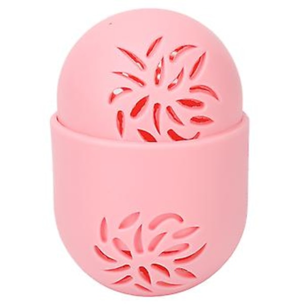 Makeup Svampeholder Pink Græskarform Åndbar Hul Design Makeup Svamp Rejseetui
