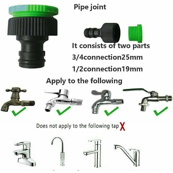 100ft utvidbar hageslange, fleksibel hageslange med 8-modus spraydyse, lekkasjesikker sammenleggbar hageslange med 3/4\", 1/2\" koblinger