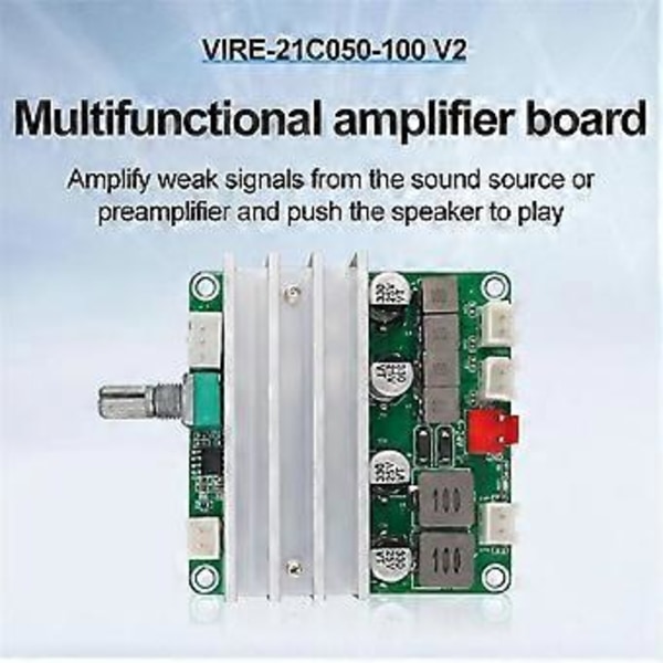 Digitalt Ljudförstärkarkort 2.1 Kanal 2X50W&100W 12V-24V Hemmabio DIY Förstärkarmodul med Bas och Diskant