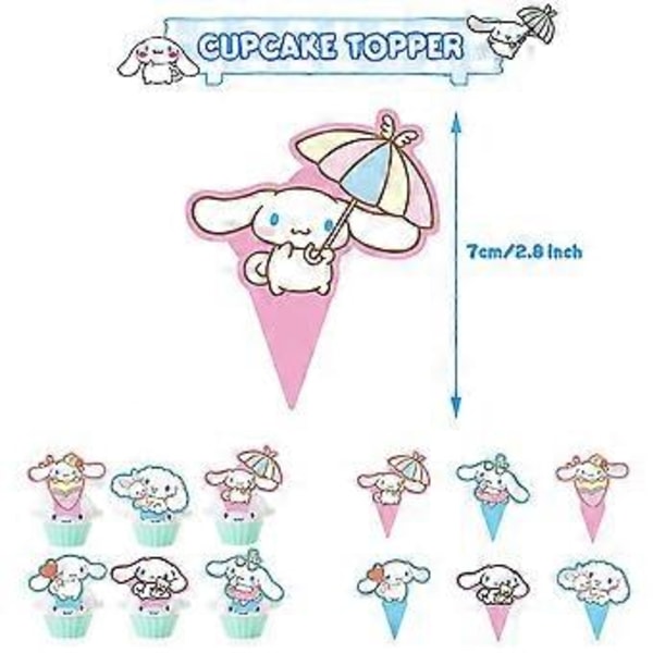 Cinnamoroll-koira teemajuhlat koristelutarvikkeet, sisältää bannerin, ilmapallot, kakunkoristeet lahjasetti