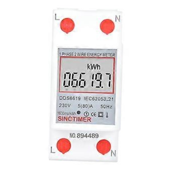 DDS6619-007 Multifunktionel Enfaset Elektrisk Energimåler Strømmåler 2P 230V