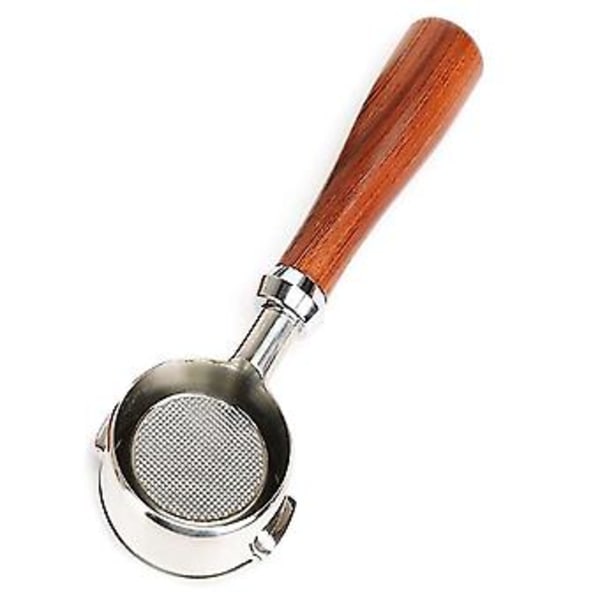 Bottenlöst Portafilter för Kaffemaskin med Trähandtag, Filter Kaffetillbehör för Welhome -310