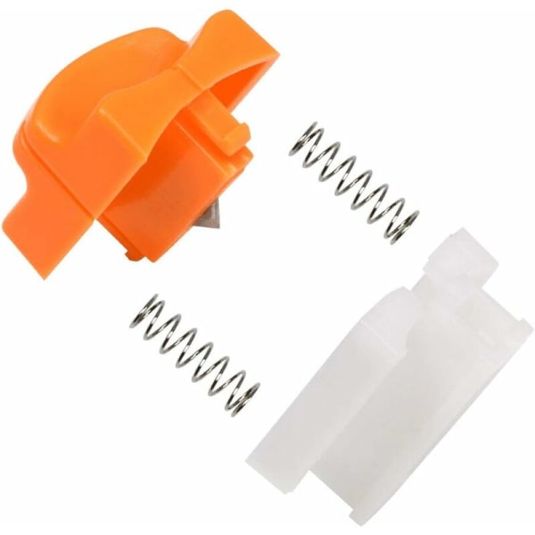 8 delar utbytesknivar med säkerhetssäkring för A4-brevöppnare, orange