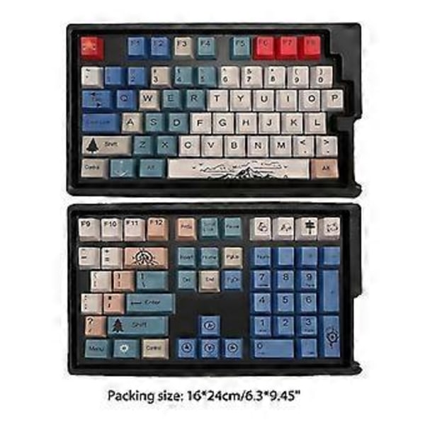 PBT Keycap OEM Profil Fem-Sidet Dye-Sublimering Keycap 108 Taster Lysbestandig Personlighet for Tast for Mekanisk Tastatur