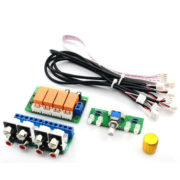 Relæ 4-vejs Audio Input Signal Selector Switching Rca Audio Input Selection Board Of Rotary Switchi