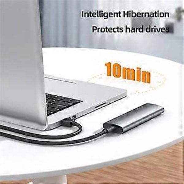 M.6 NVMe SSD-kapsling 10 Gbps HDD-box NVMe/NGFF Hårddiskkapsling M/B/(B+M) Nyckel för 2230/2242/2260/2280 SSD