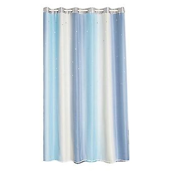 Dubbellager Ihålig Vardagsrum Sovrum Polyester Fönsterskärmande Draperigardin Dekoration Mörkblå