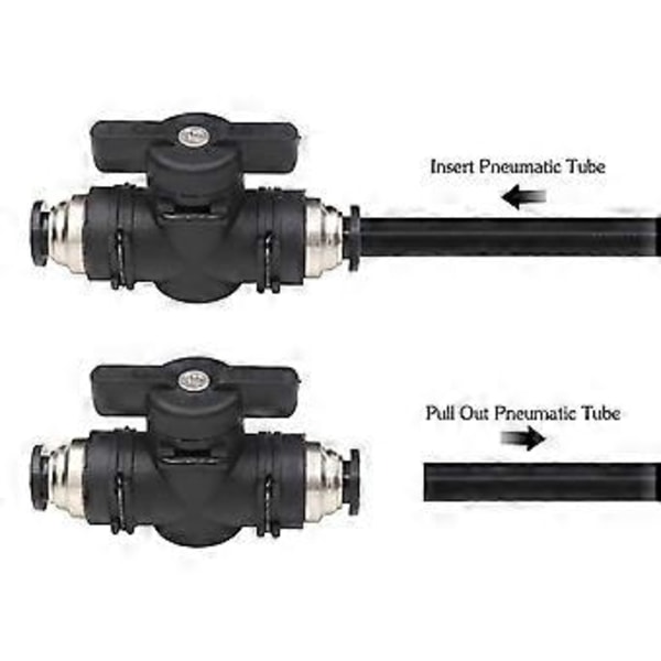 6mm Push Connect Kulventil 6mm Luftflödeskontrollventil Snabbkopplingsventil Rörkopplingar 3-pack