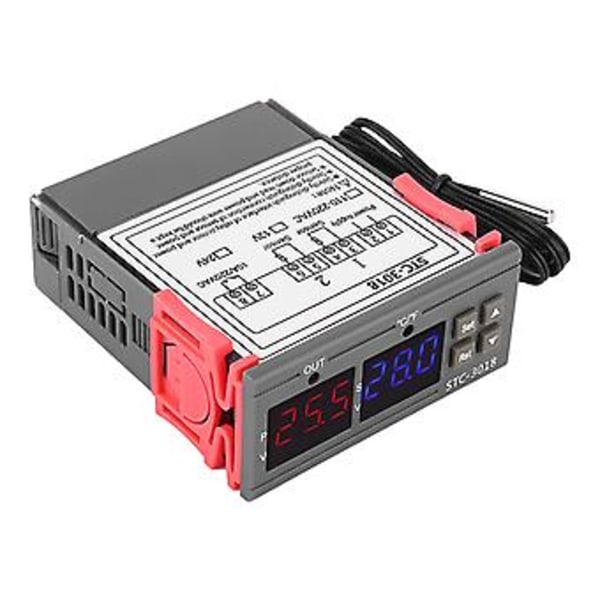 STC-3018 Digital Temperaturkontroller Sensor Termostat med NTC Kabel Längd 1M (12V)
