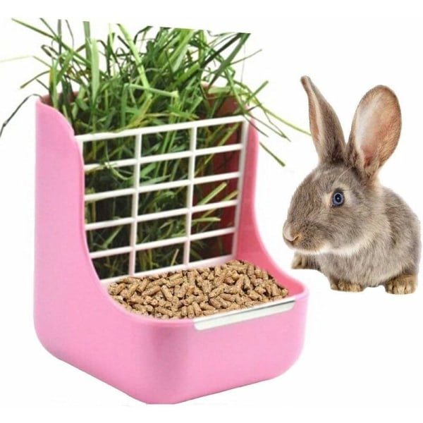 Kaninmatare Marsvin Höhållare, Marsvin Höhållare, Plast Chinchilla Mat Skål -Rosa