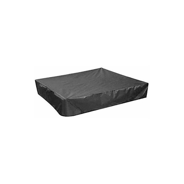 Sandlådeöverdrag 120cm x 120cm Vattentätt Sandlådeöverdrag Oxfordtyg Svart Sandlådeöverdrag med Dragsko för Sandlåda-Svart-Fei Yu