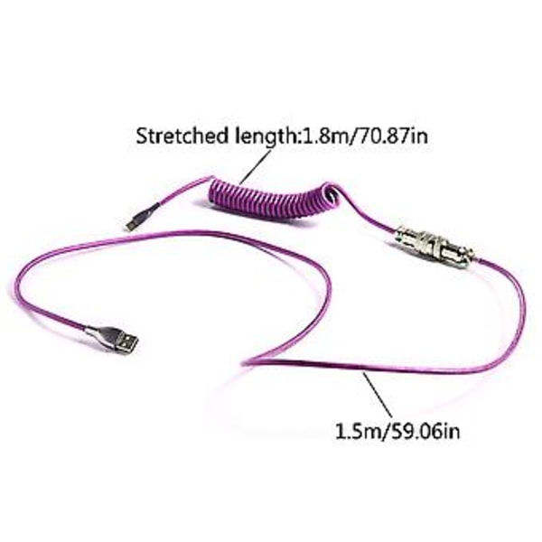 Spiral USB C-kabel för gamingtangentbord Trådbunden mekanisk tangentbords USB-kabel
