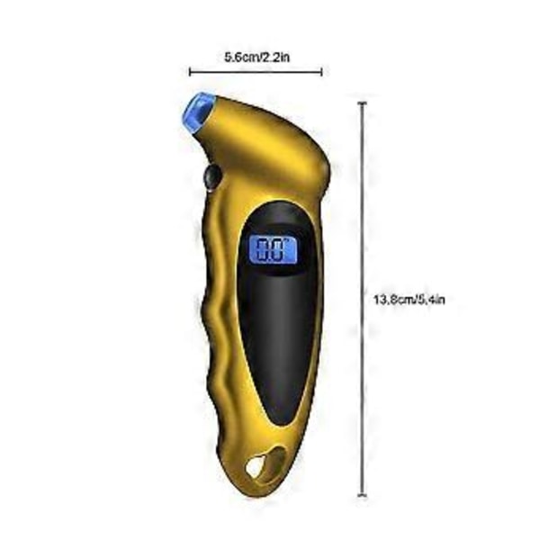 Däcktrycksmätare Digital Display Elektronisk Bakgrundsbelysning Mätare Plastdetektor Testare Mätning Bil Motorcykel