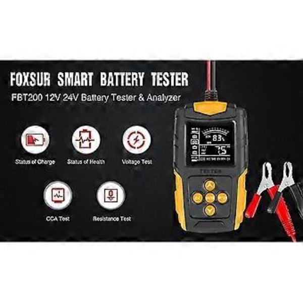12V/24V Bilbatteritestare Digital Automobil Diagnostisk Batteritestare Analysator Fordonsstart C