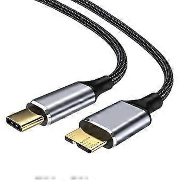 TypeC till Micro-USB 3.0 Kabel 5Gbps 5A Snabbladdningssladd för Hårddisk TypeC till Micro-B Anslutningskabel, A