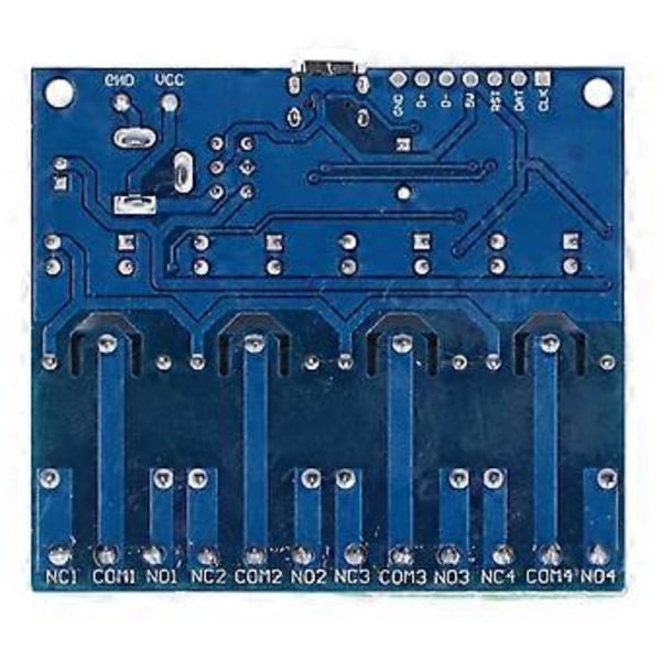 Relämodul 4 Kanaler LED-indikator Övergångsskydd 8-bitars Mikrokontrollerchip USB Lång Livslängd Reläbrytare