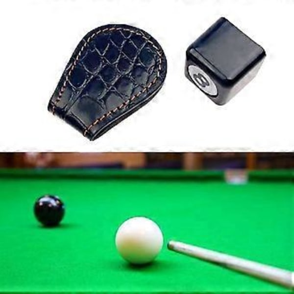 Liitupidikkeen nahkakotelo biljardiin ja snookeriin, nahkainen vyöklipsi