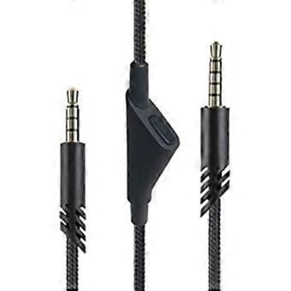 Headset-kabel med dempeknapp 3,5 mm kontakt for Astro A40TR/A40/A10 Gaming Headset Universal 3,5 mm flettet kabelledning