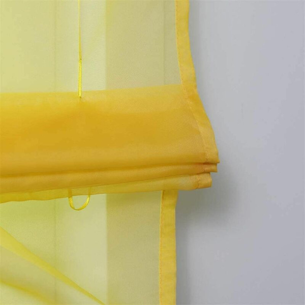 Romersk rullegardin Loop Gardiner Kjøkken Romerske Gardiner Gjennomsiktig Blind Loop Gardiner Moderne Voile Gul BxH 140x155cm 1 stk
