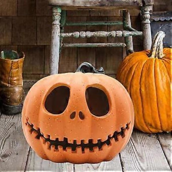 Gresskarlykt Iøynefallende Legg Til Atmosfære Plast Halloween Led Gresskarlykt For Hjemmet