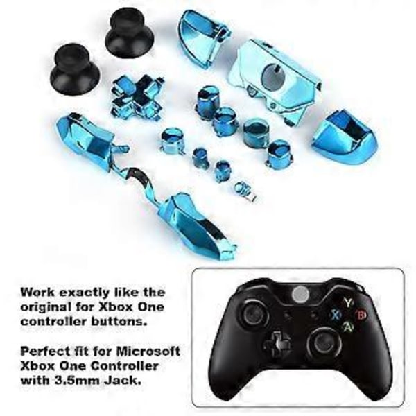 Komplet Knapsæt Mod Erstatningsdel til Microsoft Xbox One Controller 3.5mm Jack (Blå)