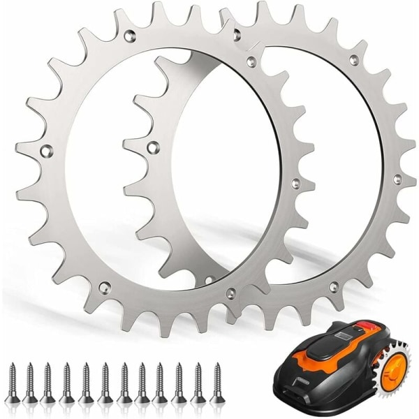 Rustfrie stålpigger for Worx modell L, rustfrie stålpigger for Worx Landroid L-hjulstørrelse 225mm-12x rustfrie stålskruer-for plen, Cle