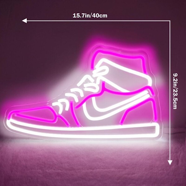 Sneaker Neon -kyltti urheilukengille, LED-valokyltit pojille, makuuhuoneeseen, miesluolaan, kotiin, juhliin, pubiin, baariin, kengät, valopaneelit, seinäkoriste (Pinkki)