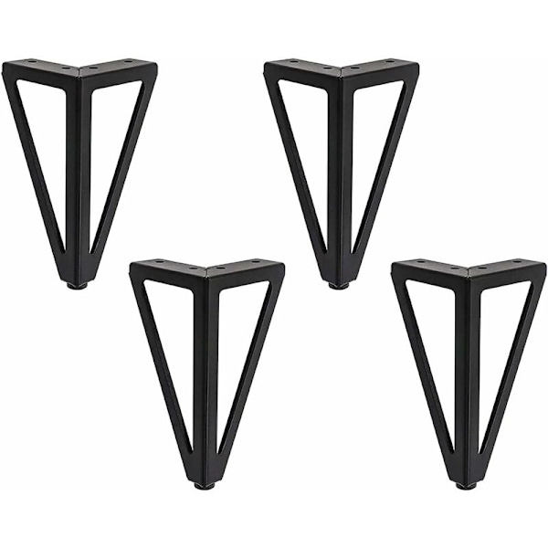 4 svarta möbelben köksfötter, 6/ 15cm triangulära svarta möbelskåpsben, DIY-ersättning svart för soffben, soffbord