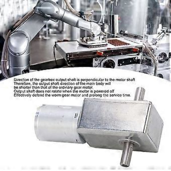 DC-vaihteistomoottori, kaksoisakseli, säädettävä pyörimissuunta, neliömäinen turbiini, kierukkavaihde, nopeuden vähennysmoottori DC24V 90RPM