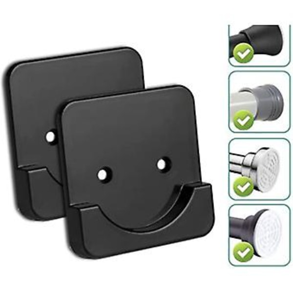 4-pack självhäftande duschdraperistångshållare, halkfri gardinstångsfäste universal 10 cm diameter - gardinstång ingår ej (d-4-)