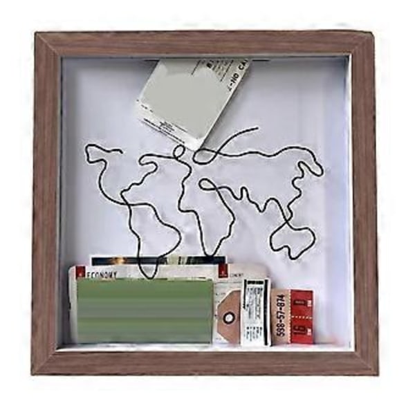 Adventure Archive Box, Rese-skuggbox, Biljett-skuggbox med öppning, Minneslådor för minnessaker-B
