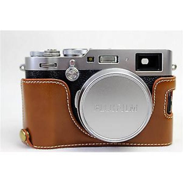 Skyddande Kameraväska i Läder För Fujifilm X100f Brun