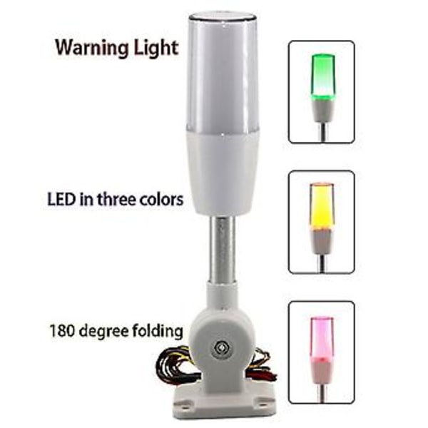 Vikbar 24V LED Varningslampa Alarm LED Signaltorn Varning För CNC S Indikator
