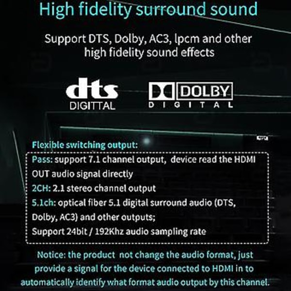 O Ctor Cec + Optisk Tos Spdif + 3.5mm O Konverter 4k X 3d O Spli