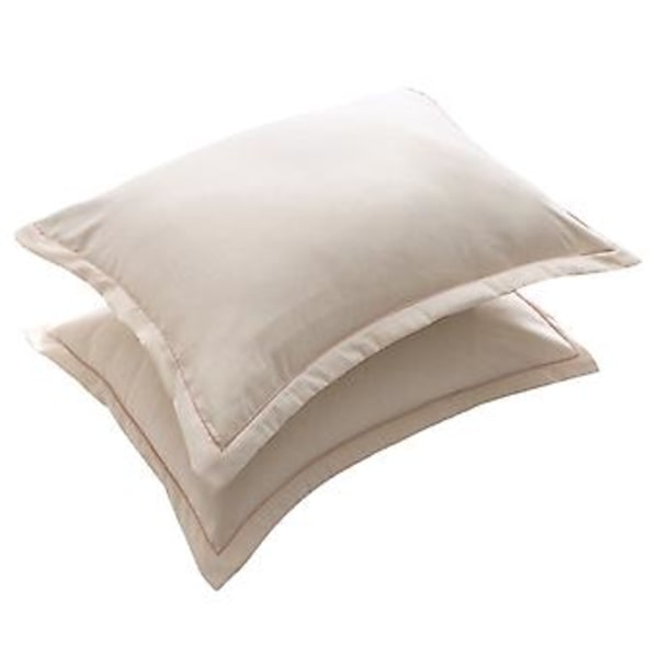 2 stk. ensfarget putetrekk myk bomull linblanding putetrekk beige 51*102cm