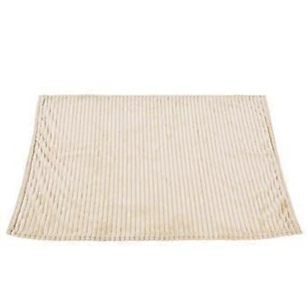 Flanellpläd Plysch Fluffig Lätt Ventilerande Fint Hantverk Stilren Enkel Mjuk Filt Beige