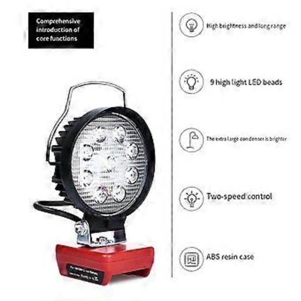 Til 18V/20V Li-Ion Batteri LED Arbejdslampe 4 Tommer Lommelygte Bærbar Nødlys Flood Lampe Campinglampe