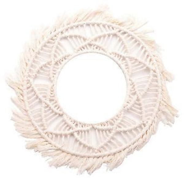 Boho Veggspeilramme Tapestry Håndlaget Vevd Makrame Bakteppe Veggramme Tapestry for Romdekor