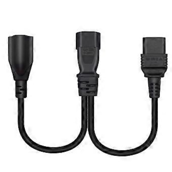 IEC320-C14 Han til IEC320-C19+5-15R Hun Adapterledning Y-splitter Strømledning