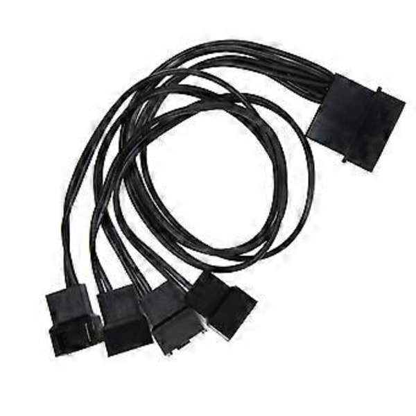 PWM Fan Splitter Praktisk 4 Pin Adapter Holdbart 3 Pin Forlænger Strømkabel til Stationær Computer