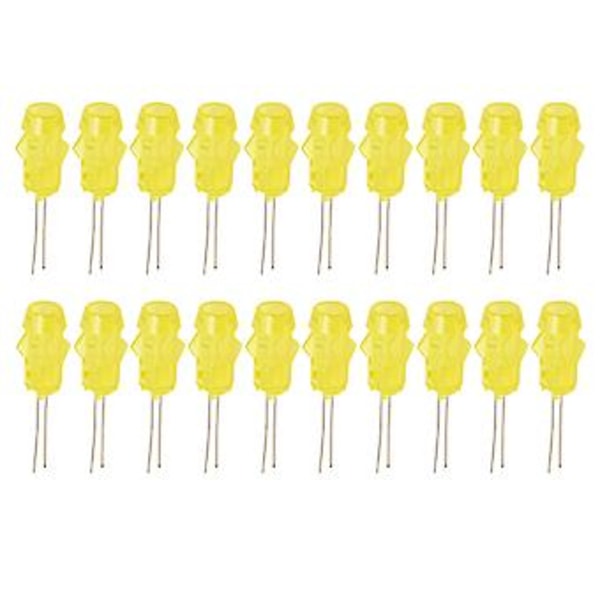 20 stk. LED Plastikholder Bezel Mount PC Indikatorlys Fly Lampeskærm Komponent 5mm Gult Lys