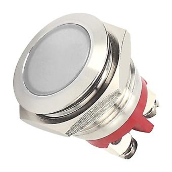 0,6in LED Indikator Starkt Signalljus Flamskyddad Bas IP66 Vattentät Universell (Vit)