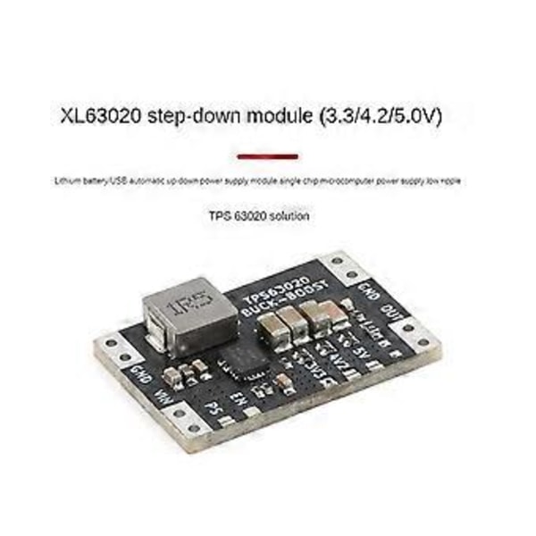 XL63020 TPS63020 Litiumbatteri USB Automatisk Boost Buck Step Up Down Modul Mikrokontroller Ström Låg Ripple 5V