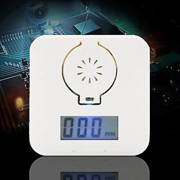 2 stk. Monoxid Detektor Alarm Gas Advarsel Sensor Alarm LCD Fotoelek